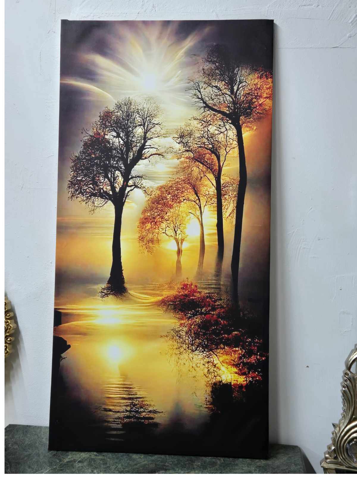 Cosmic Eclipse Galaxy Canvas 59.1" H x 29.5" W (150 x 75 cm)