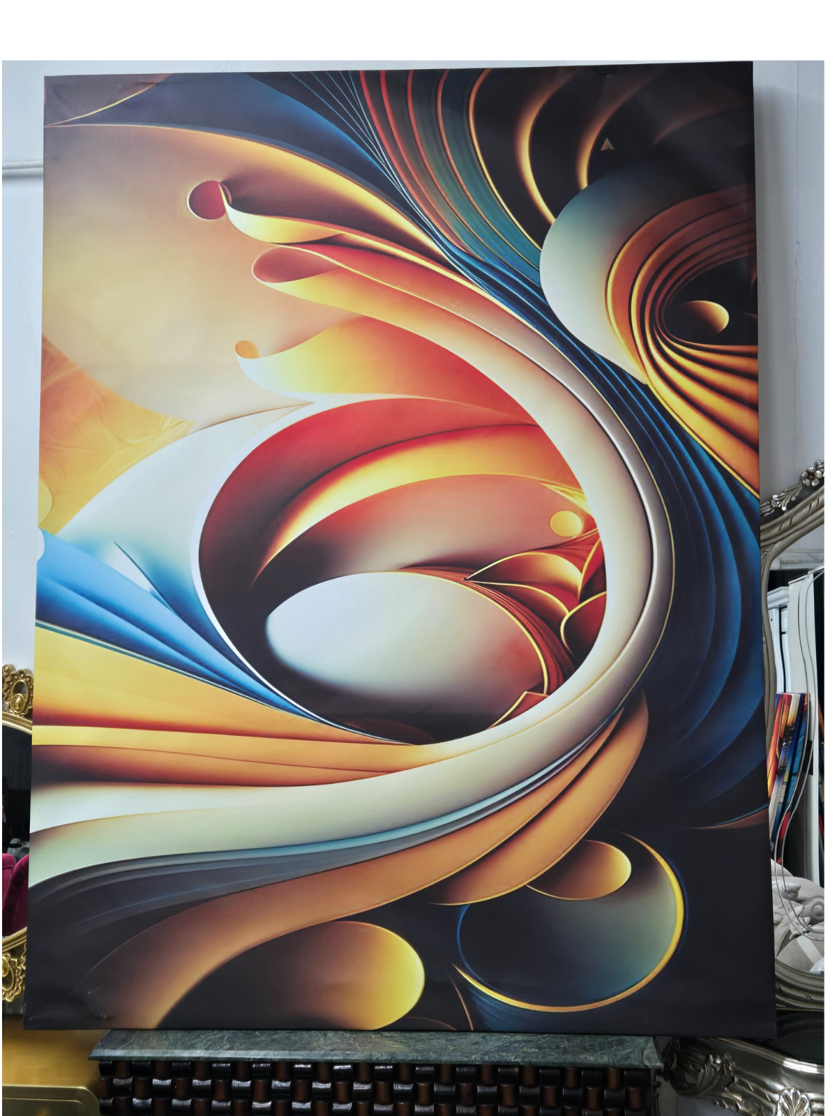 Aurora Motion Abstract Canvas Size 78.7" × 39.4"
