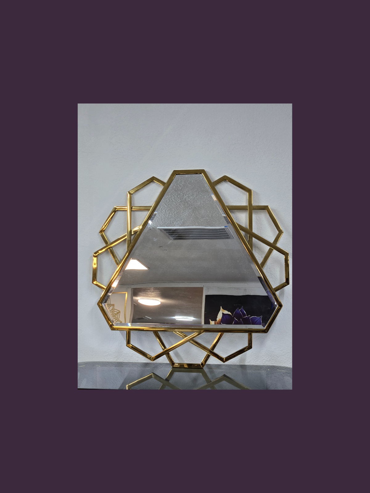 Golden Gem Geometric Wall Mirror