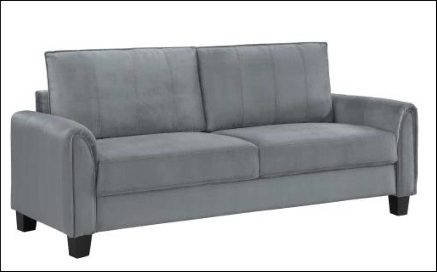 Davis Upholstered Rolled Arm Sofa Grey