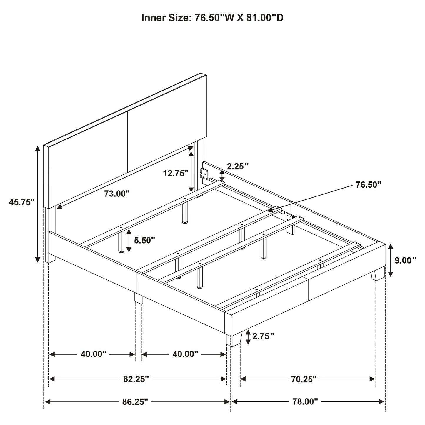 Dorian Fabric Upholstered Eastern King Panel Bed Cream