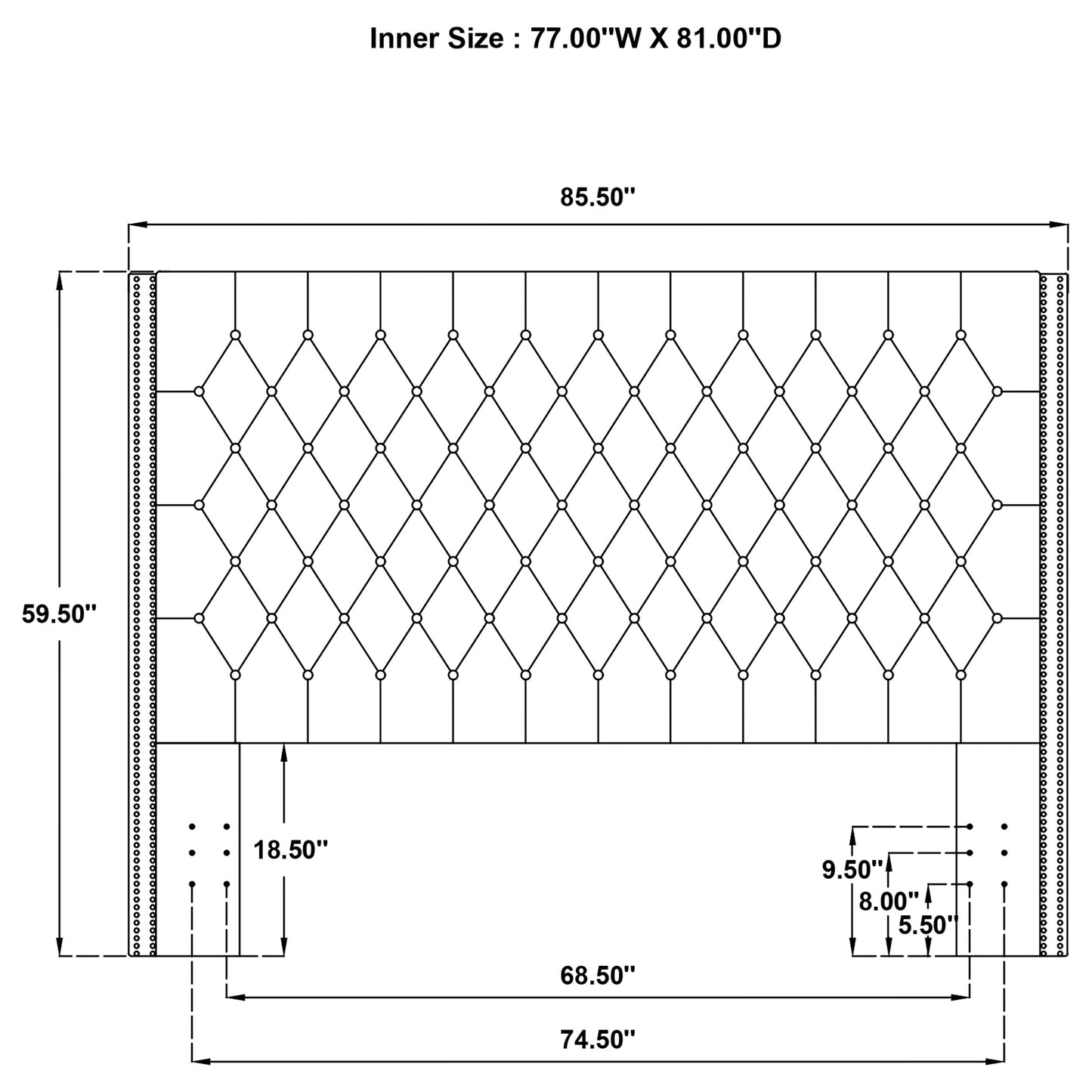 Bancroft Upholstered Eastern King Wingback Headboard Grey