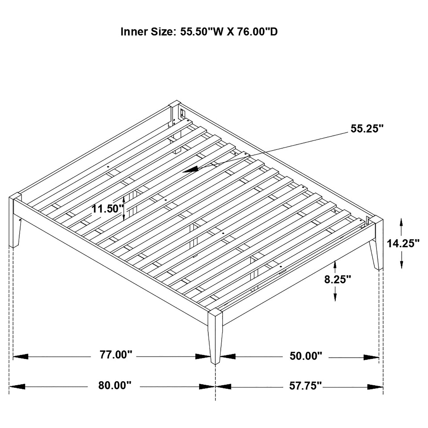 Hounslow Full Universal Platform Bed Black