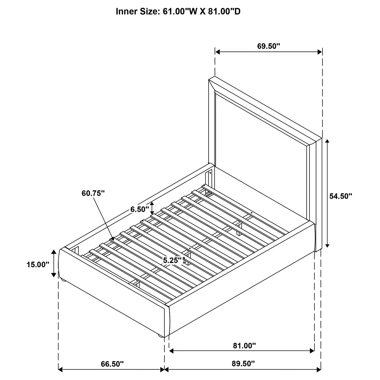 Lawson 55-inch Upholstered Queen Platform Bed Light Saddle