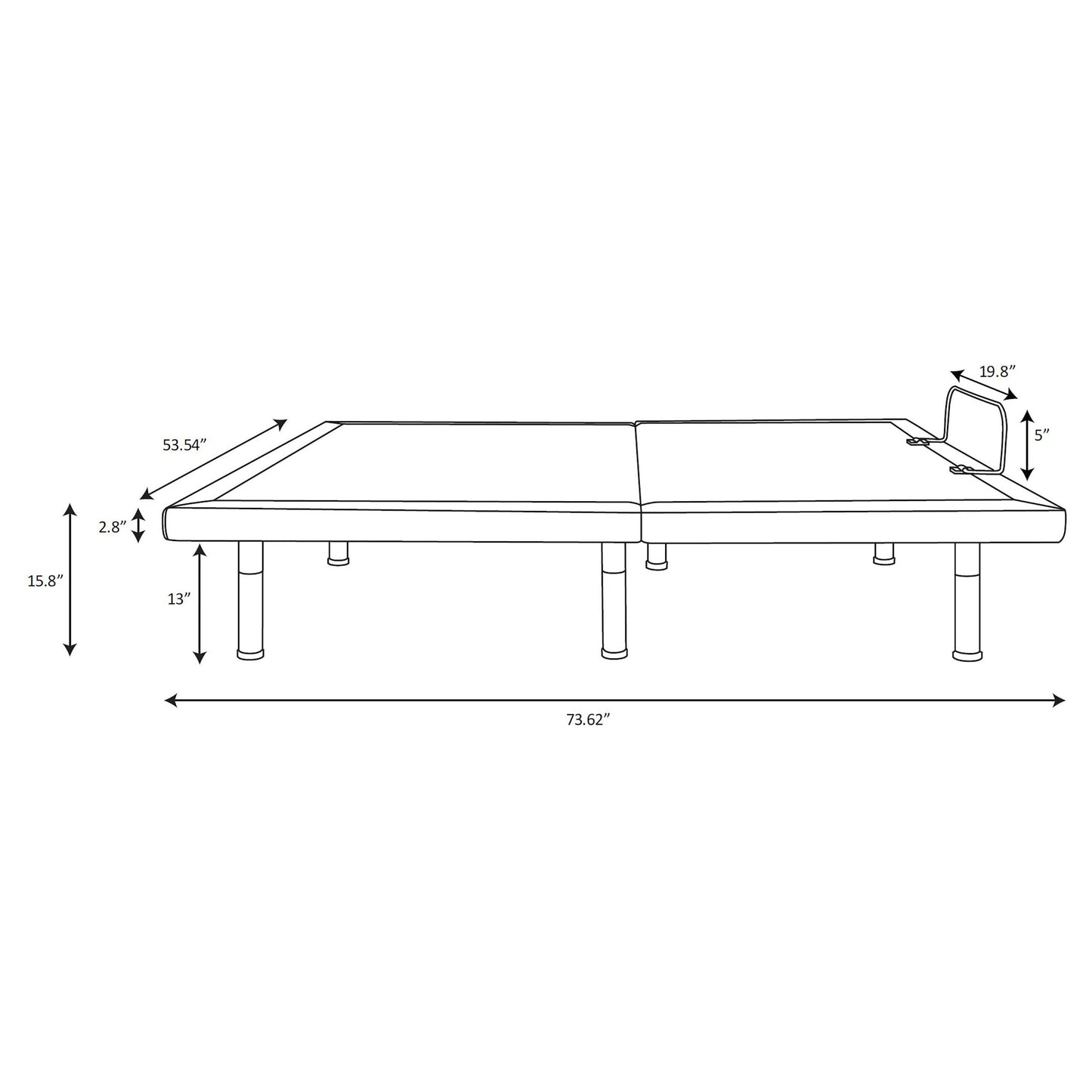 Clara Full Adjustable Bed Base Grey and Black