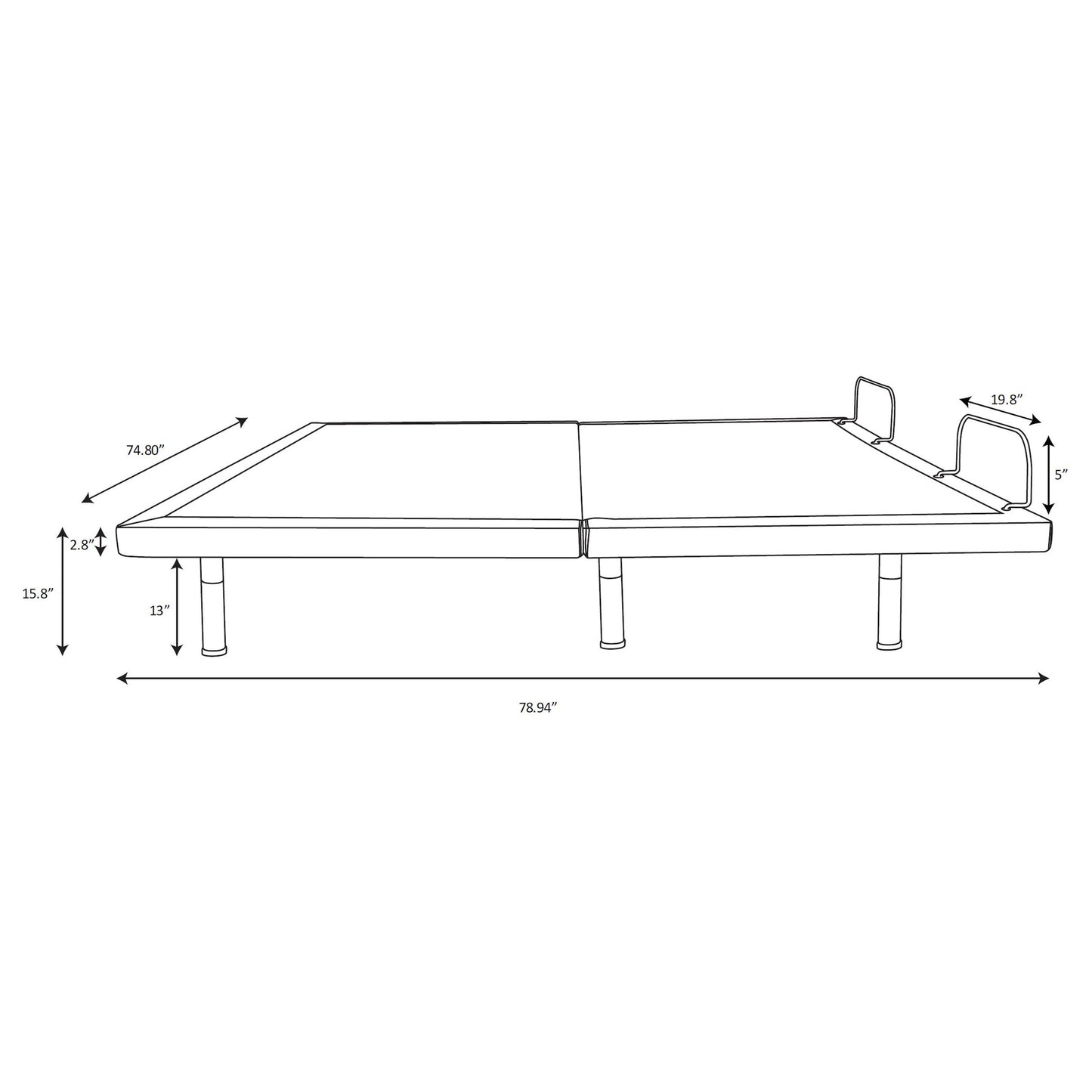 Clara Eastern King Adjustable Bed Base Grey and Black