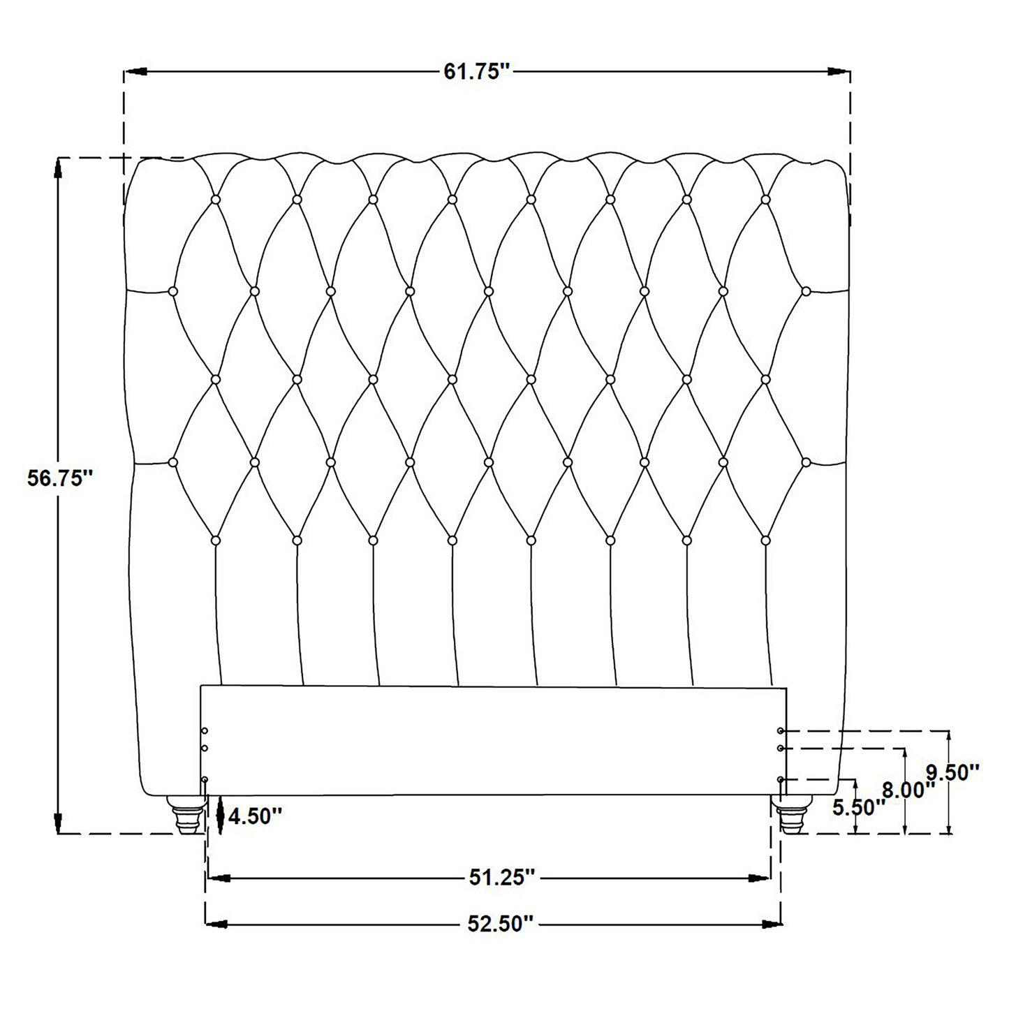 Devon 57-inch Upholstered Full Headboard Wine Red