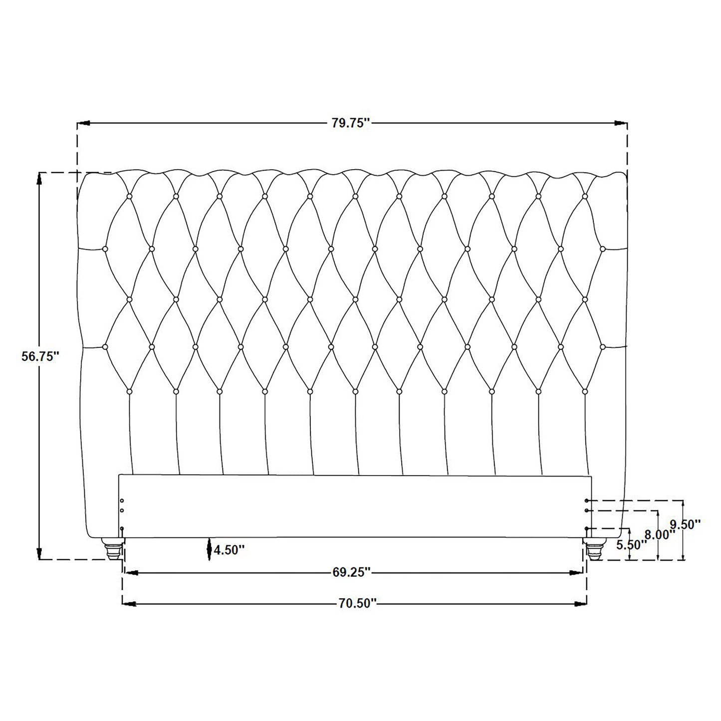 Devon 57-inch Upholstered California King Headboard Wine Red