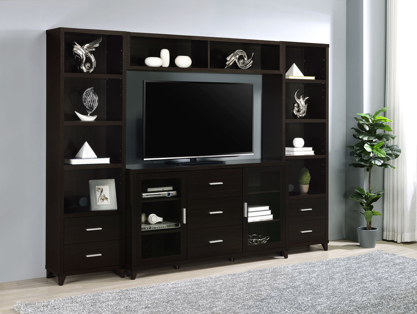 Lewes 2-door Engineered Wood 60-inch TV Stand Cappuccino