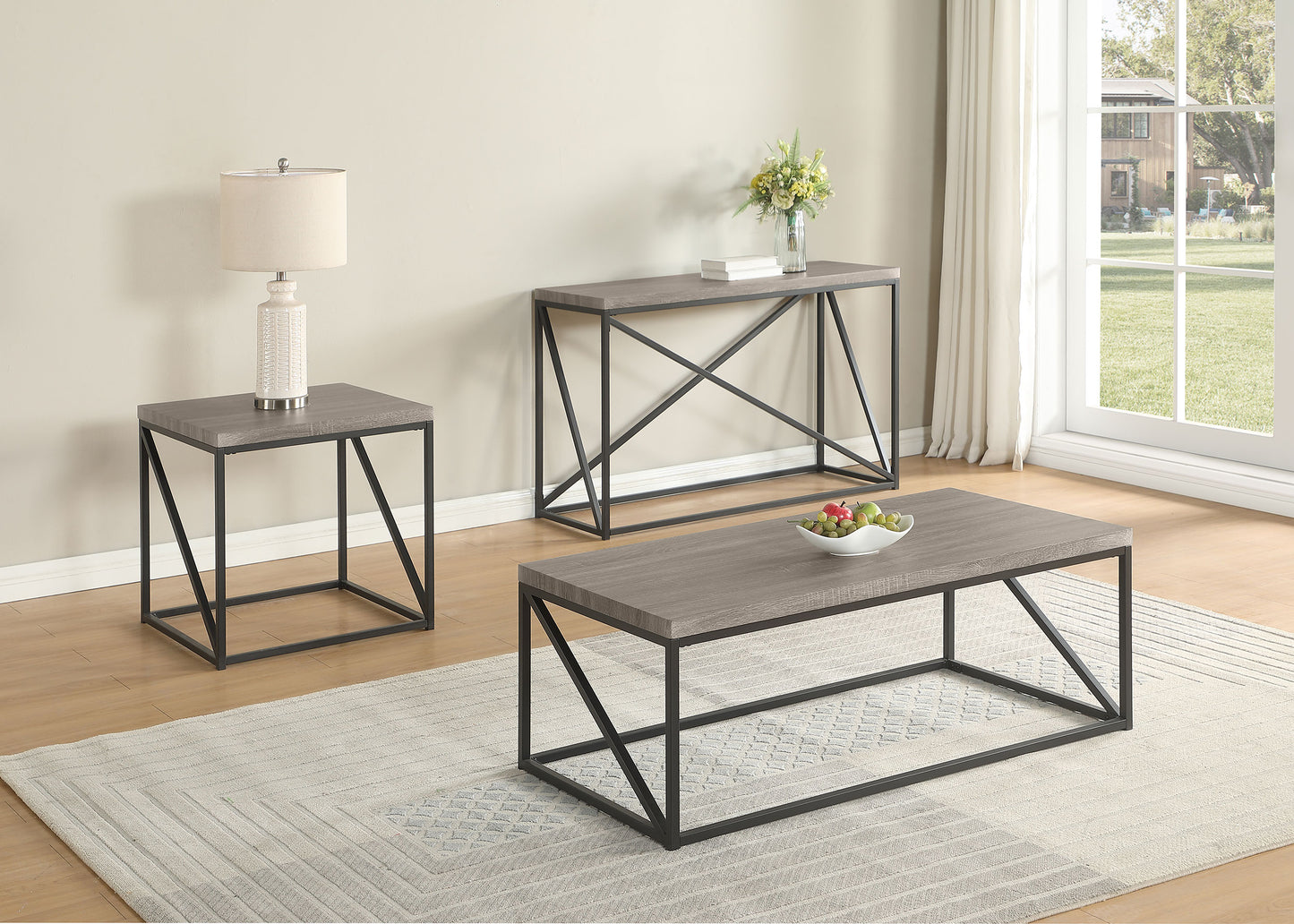 Birdie Rectangular Entryway Console Table Sonoma Grey