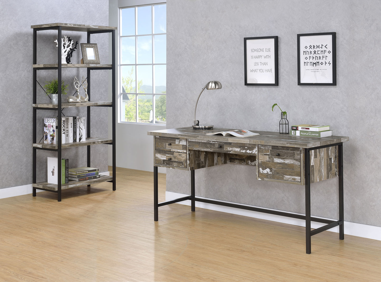 Kemper 4-drawer Writing Desk Salvaged Cabin