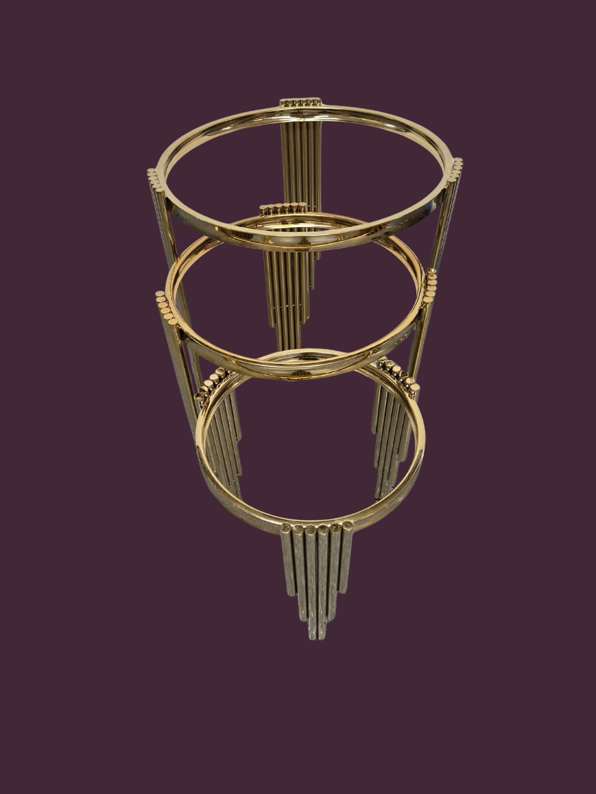 Golden Fringe Column Nesting Table Set (3-Piece)