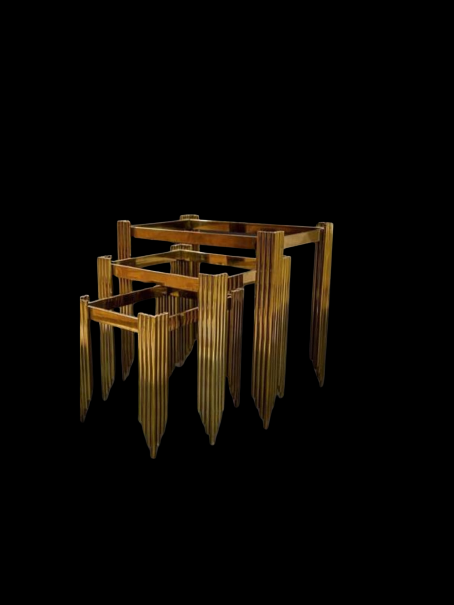 Golden Cascade Fringe Nesting Table Set (3-Piece)