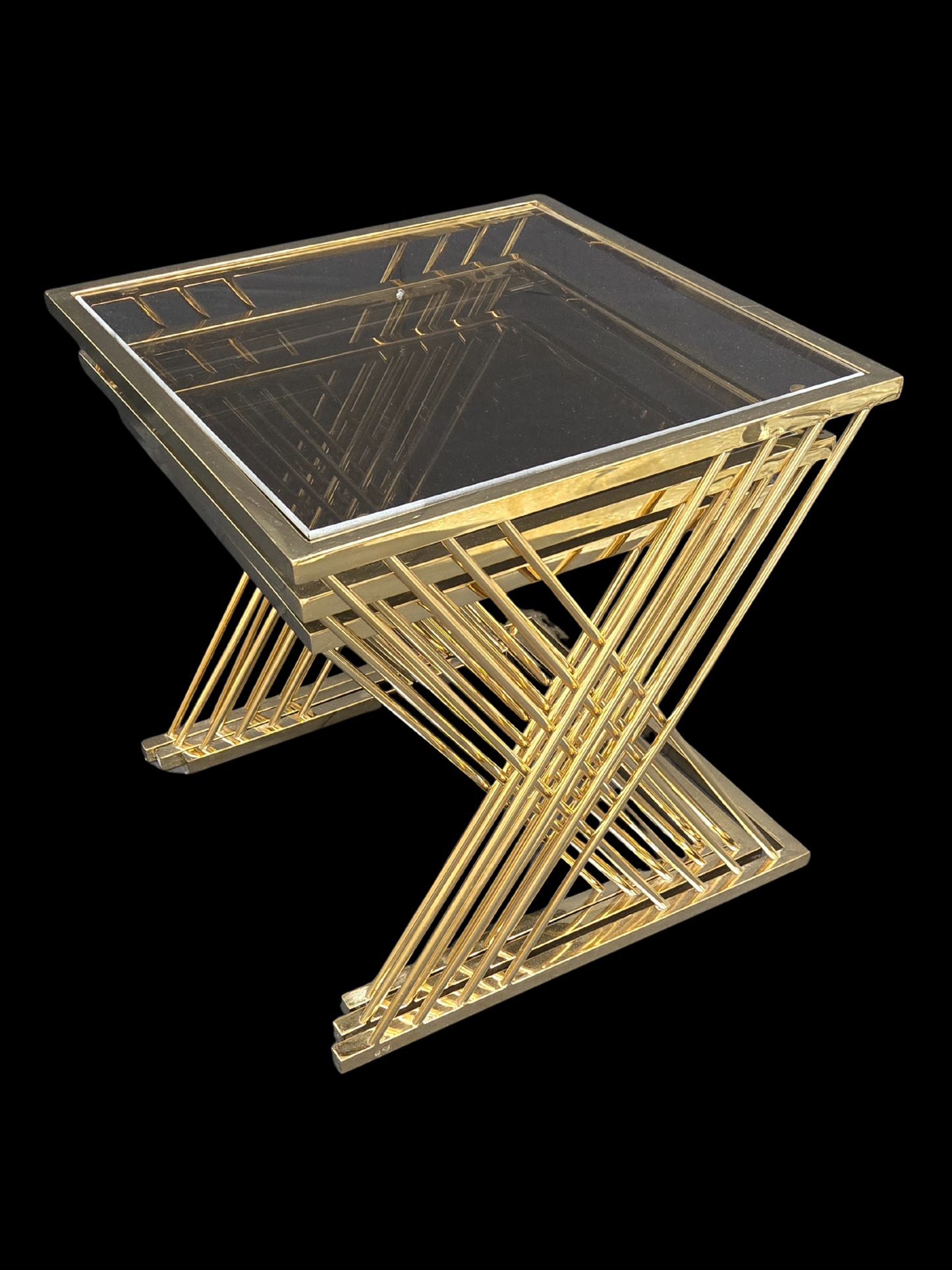 Golden Lattice X Nesting Table Set (3-Piece)
