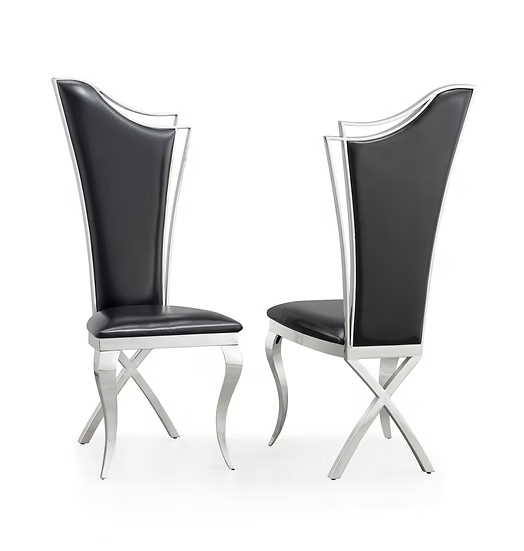 Queen Black/Chrome Chair