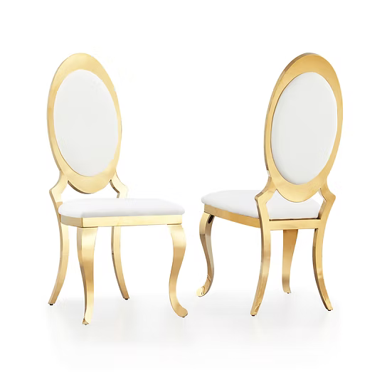 Oval White&Gold Chair