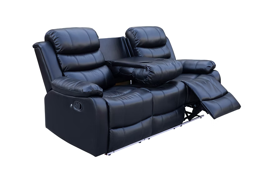 Marisol 3pcs Reclining Sofa, Love & Recliner BLACK