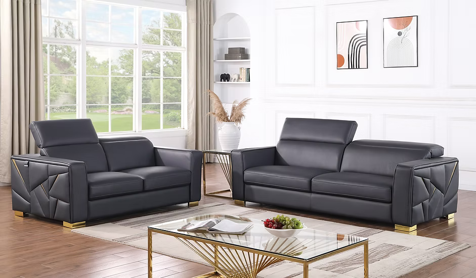 Astra Mi-1240 Sofa-Loveseat-Chair Set Dark Navy