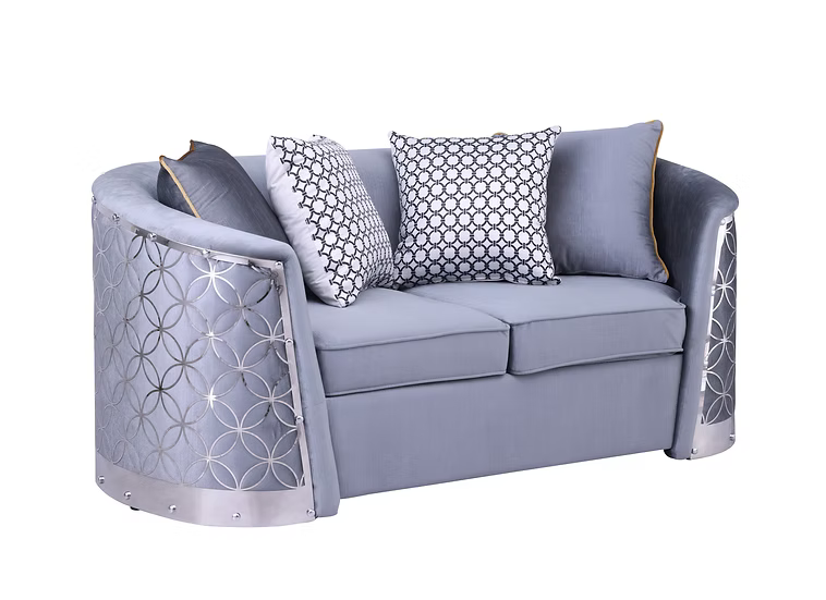 Athena Sofa and Loveseat Set Grey