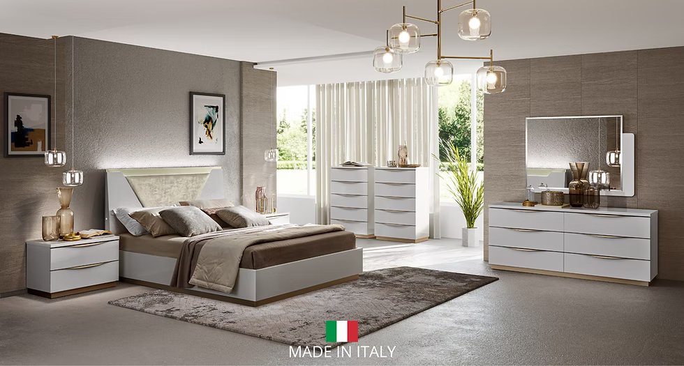 Kharma "UPH" Collection Italian Bedroom Set King 4 Pc