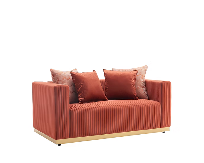Alisha Sofa-Loveseat Set Rust