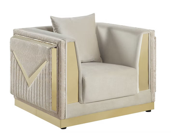 Monaco Sofa-Loveseat-Chair Set Cream
