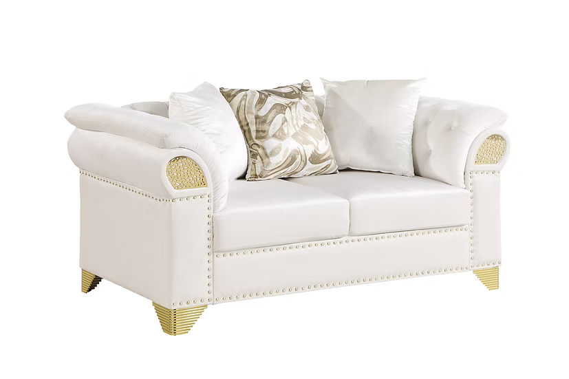 Emma Sofa-Loveseat Set Cream