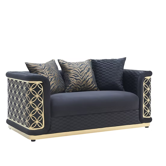 Riya Sofa-Loveseat Set Black