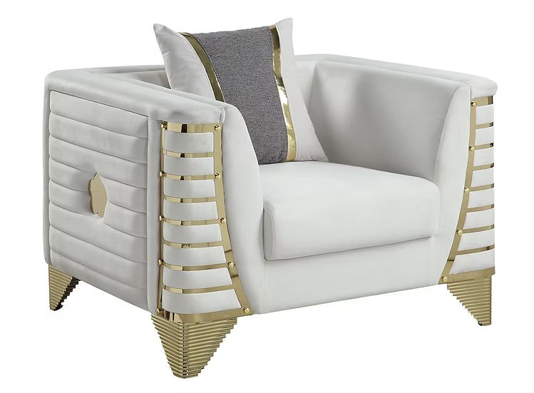 Donovan Sofa-Loveseat Set Cream