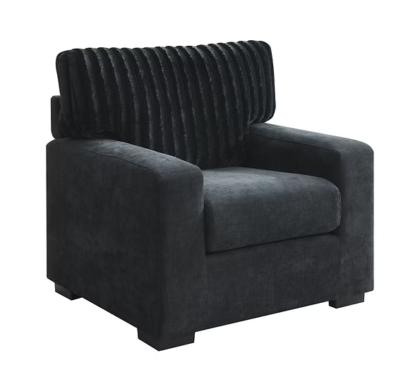 Tara Sofa/Loveseat/Chair Set Grey Black