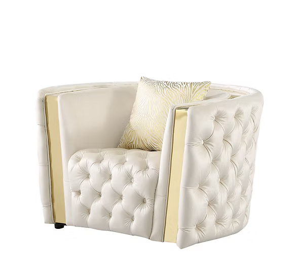 Roka Sofa-Loveseat Set White