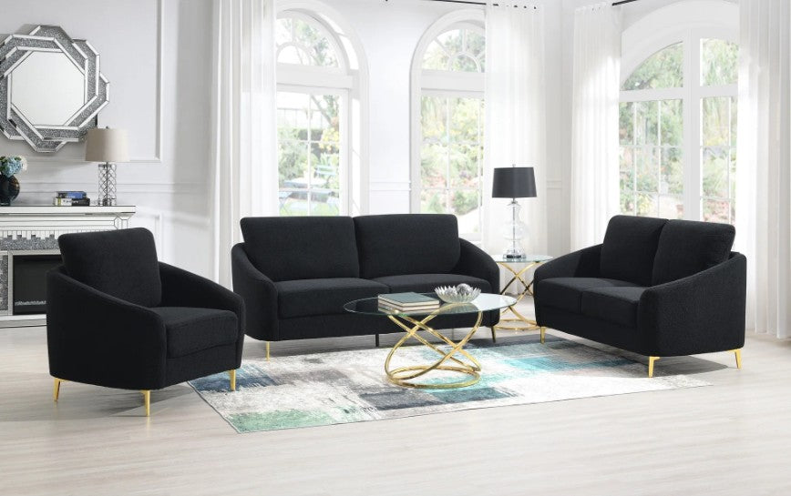 Lila Sofa-Loveseat-chair Black