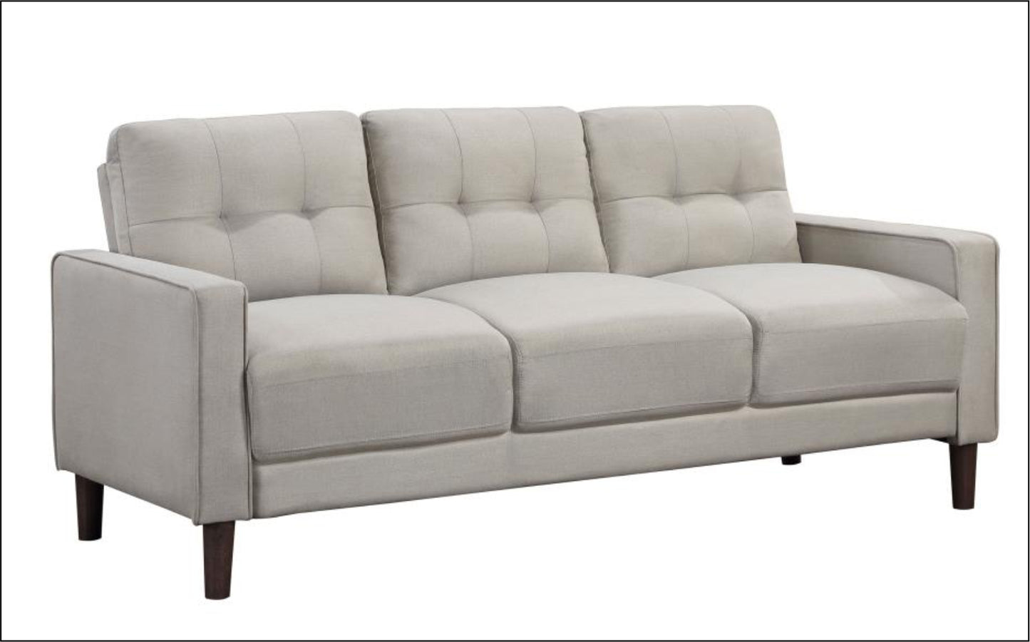 Bowen Upholstered Track Arm Tufted Sofa Beige