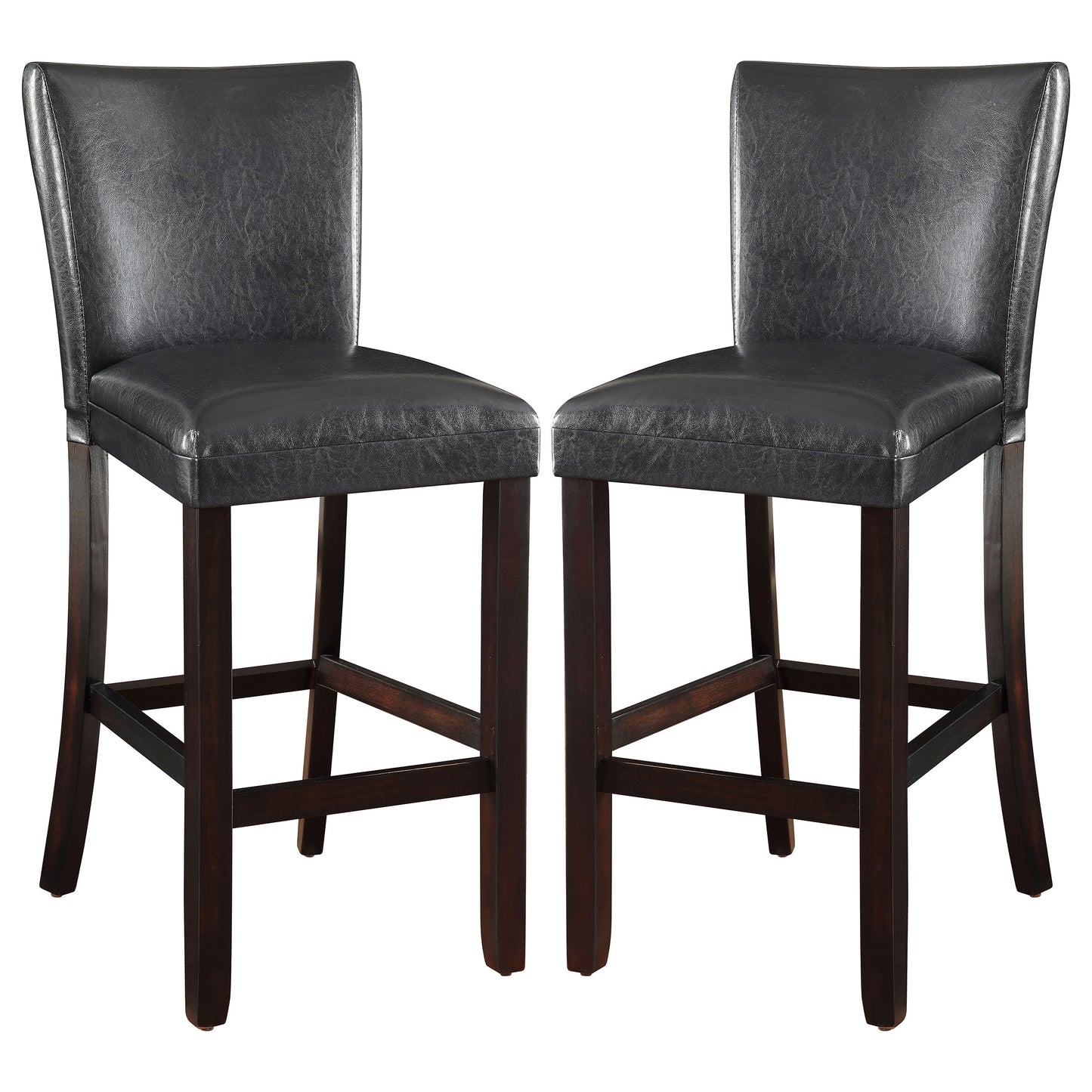 Alberton Leatherette Upholstered Bar Chair Black (Set of 2)