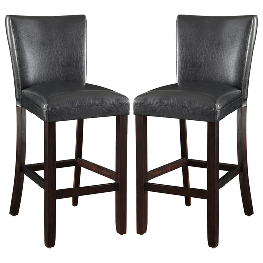 Alberton Leatherette Upholstered Bar Chair Black (Set of 2)