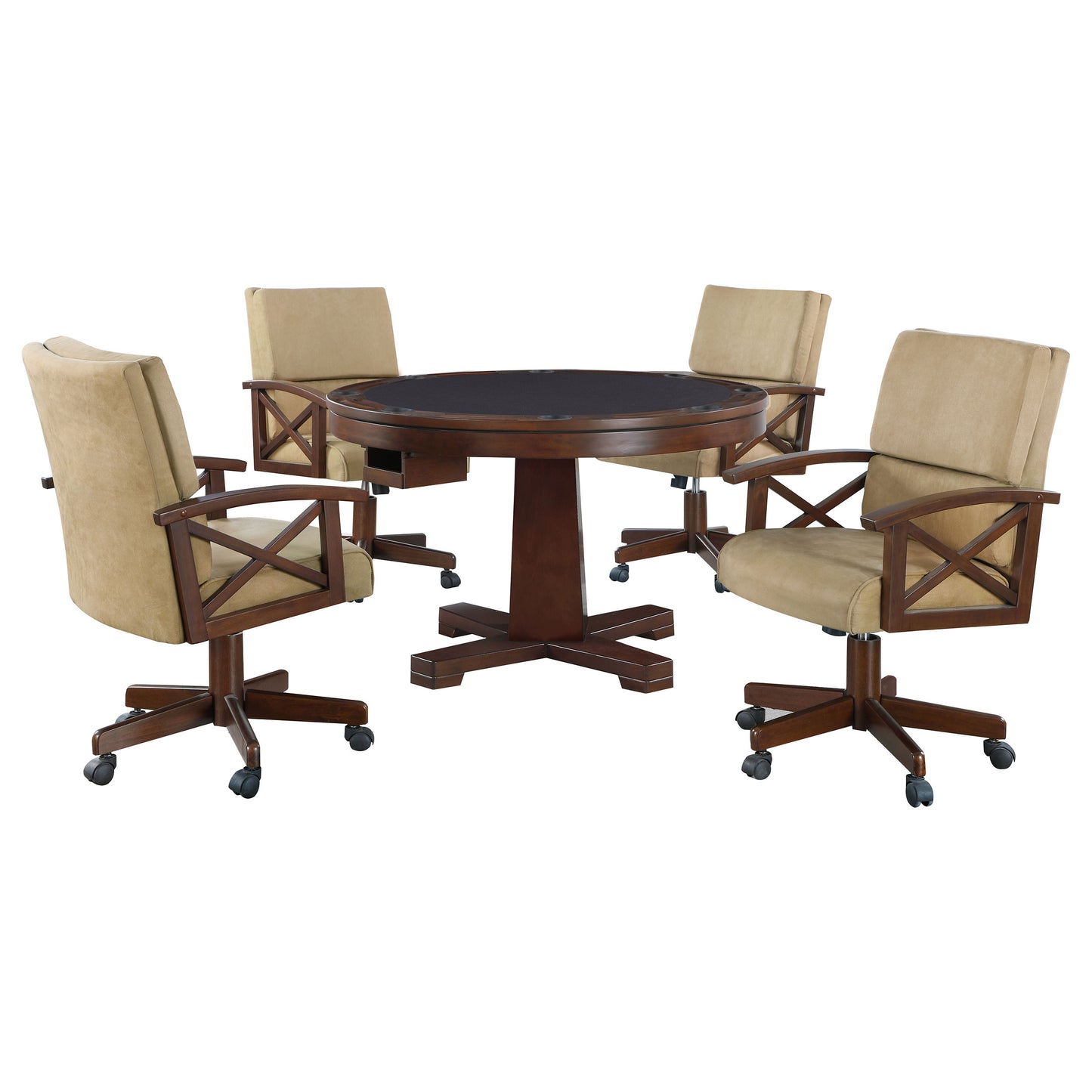 Marietta 5-piece 3-in-1 Dining and Game Table Set Tobacco
