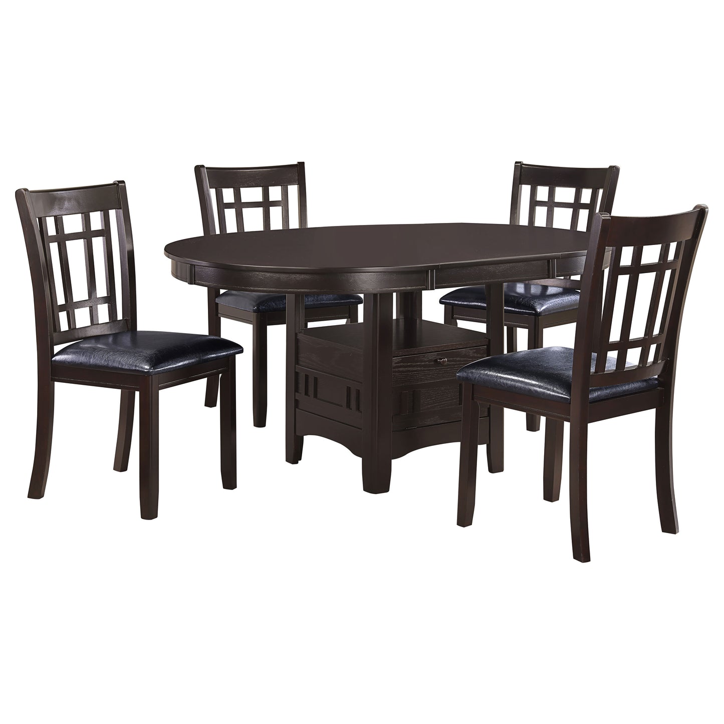 Lavon 5-piece Oval Extension Leaf Dining Set Espresso
