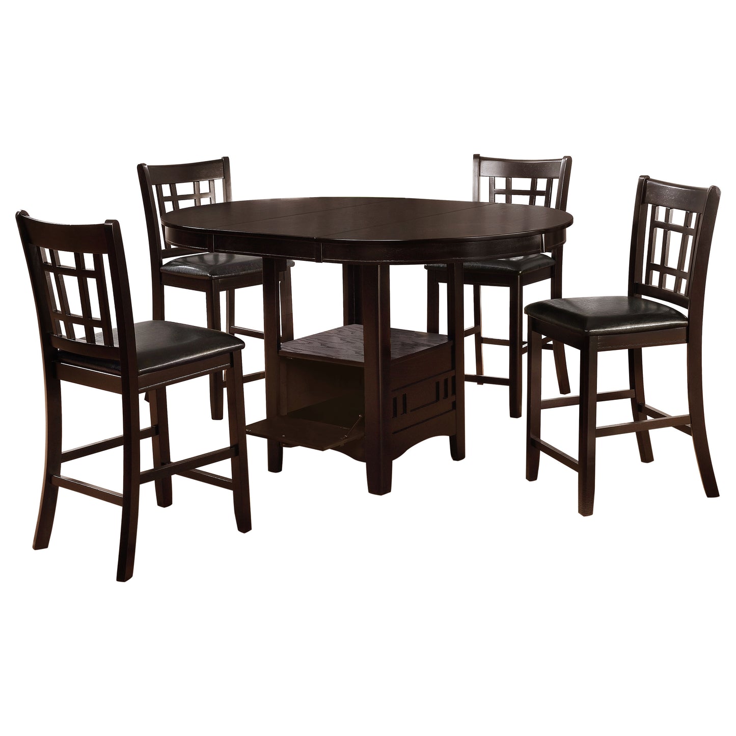 Lavon 5-piece Oval Counter Height Dining Set Espresso