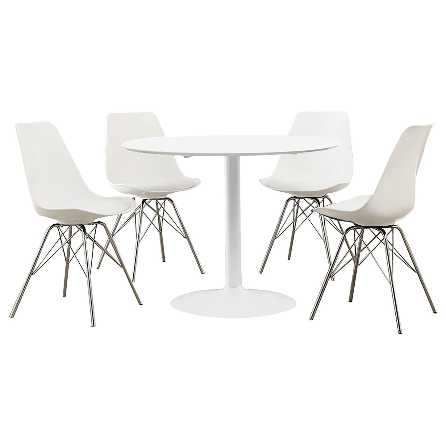 Lowry 5-piece Round Dining Table Set White
