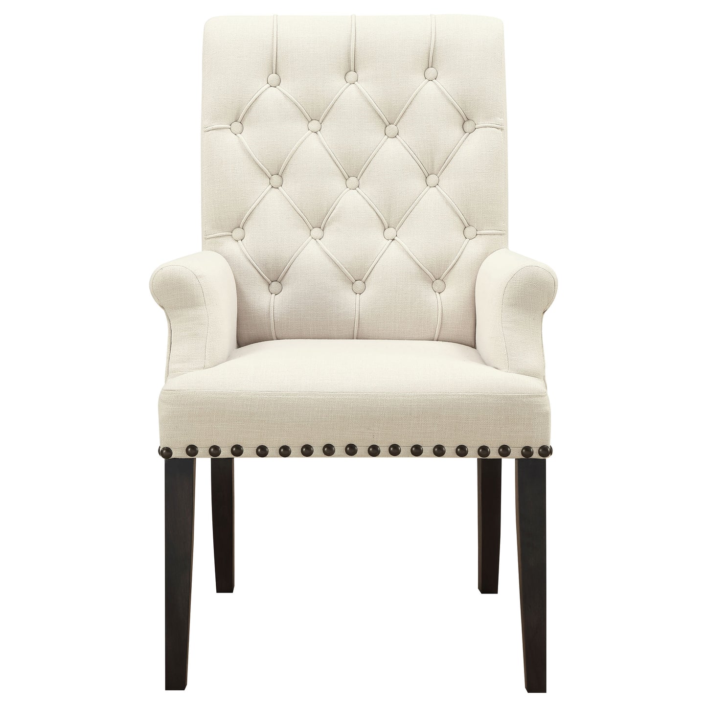 Alana Fabric Upholstered Dining Arm Chair Beige