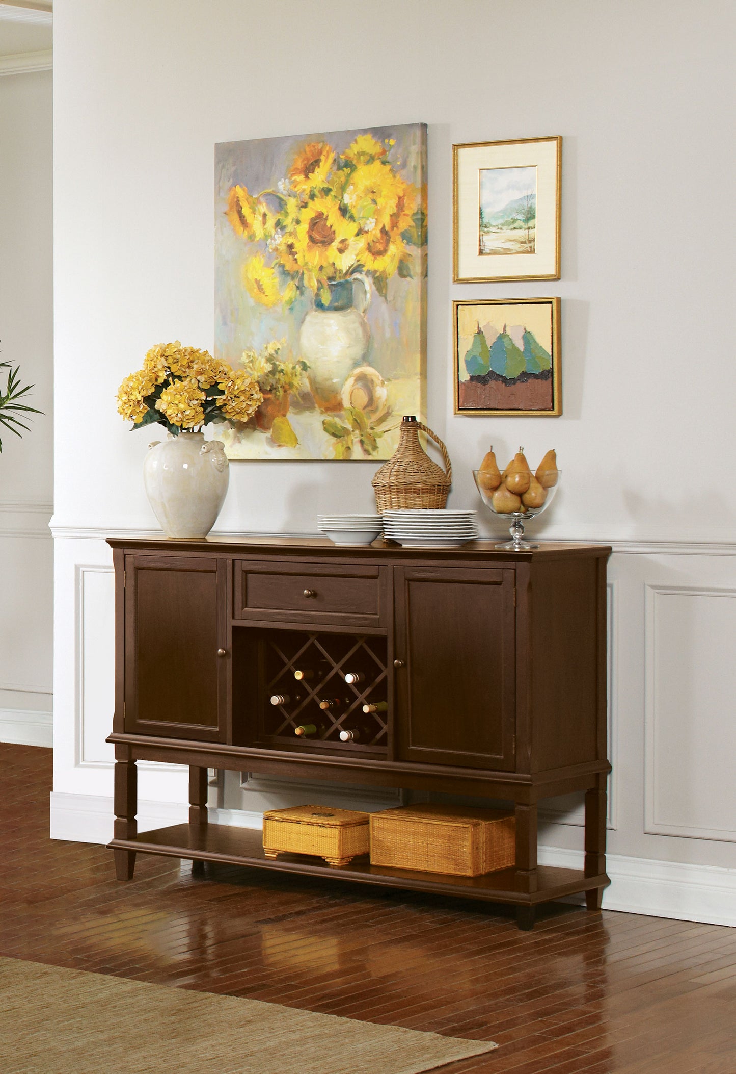 Parkins 2-door Sideboard Buffet Cabinet Rustic Espresso