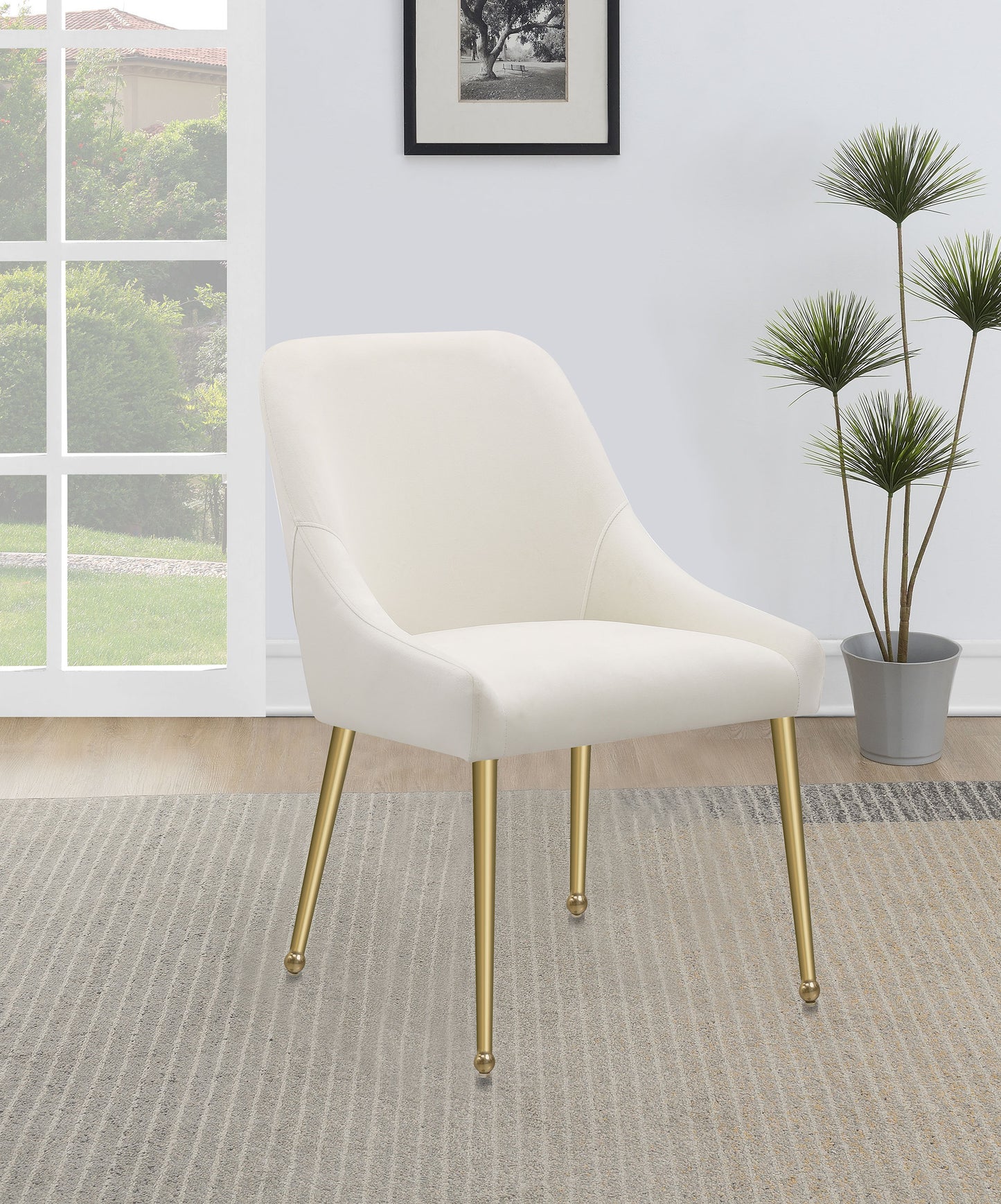 Mayette Upholstered Dining Side Chair Ivory (Set of 2)
