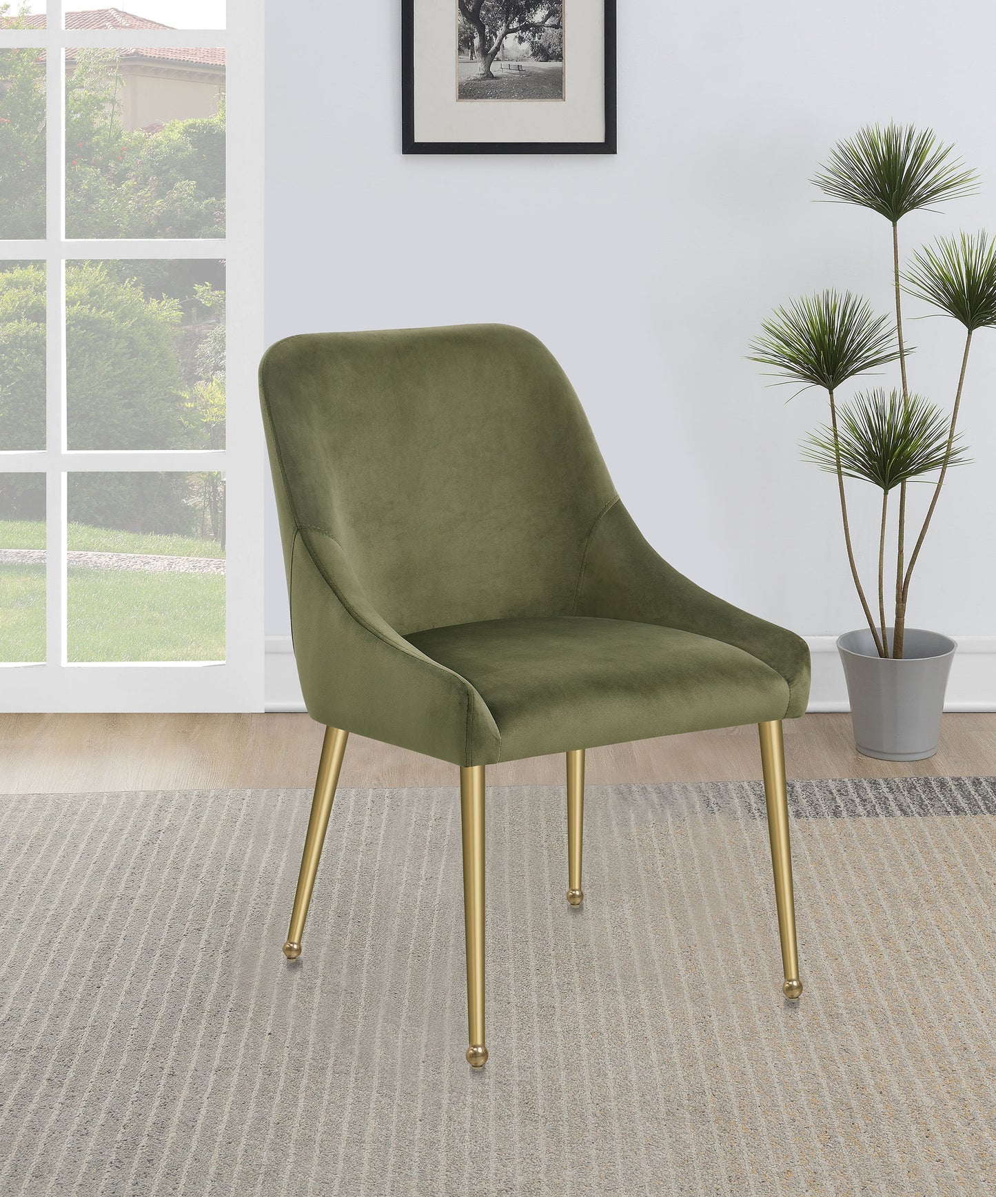 Mayette Upholstered Dining Side Chair Olive (Set of 2)