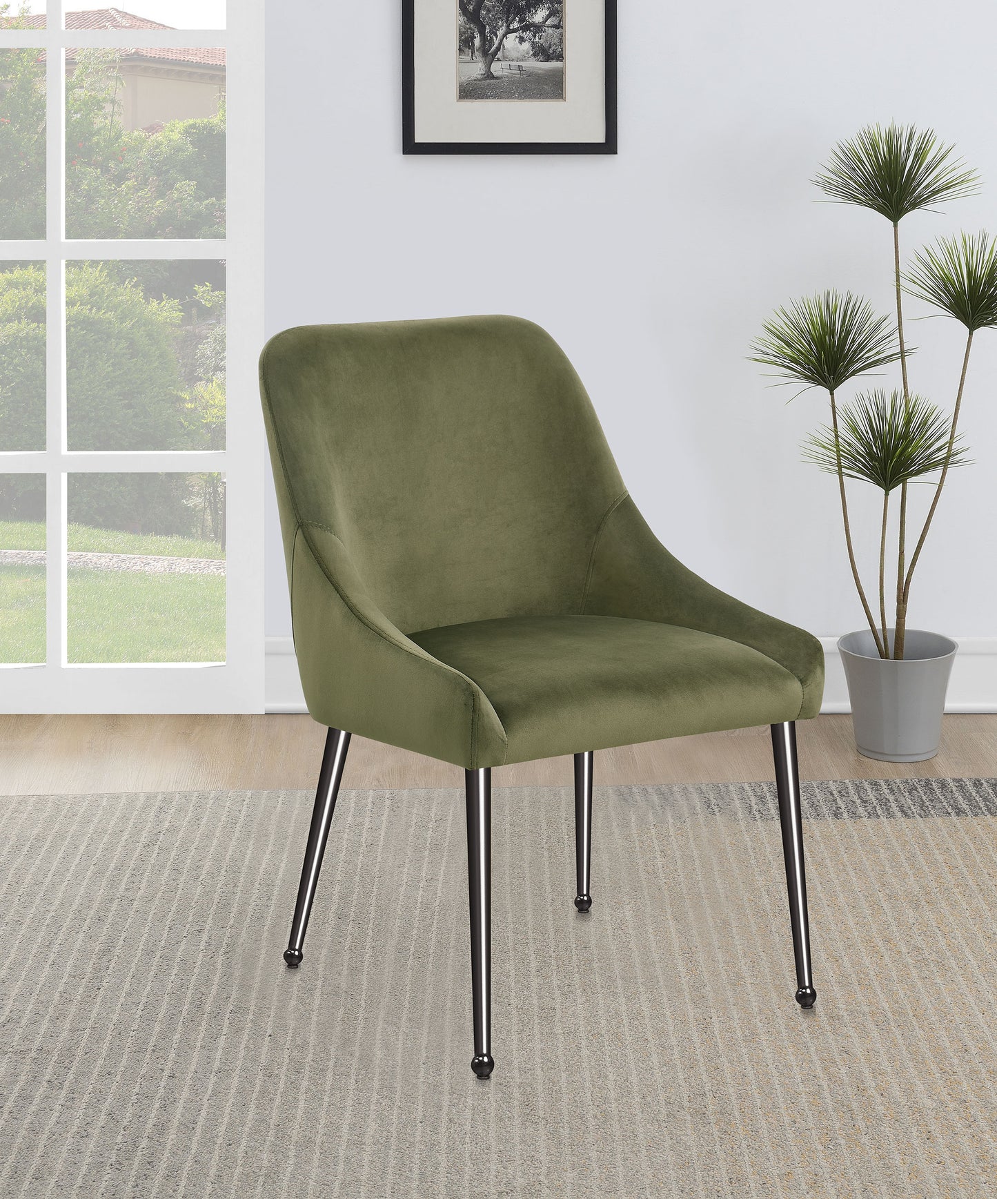 Mayette Upholstered Dining Side Chair Olive (Set of 2)