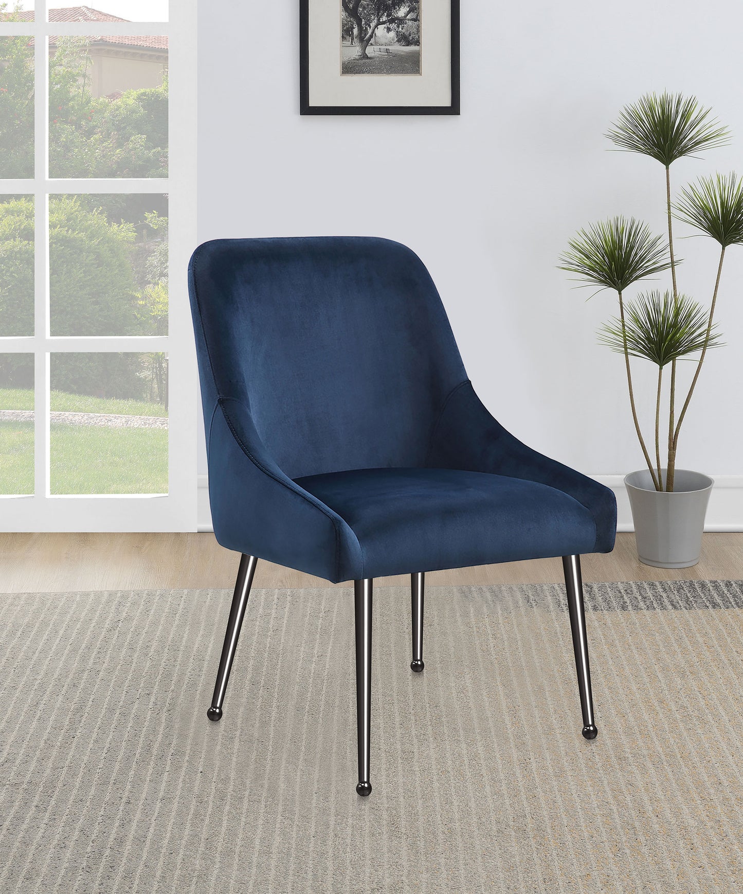 Mayette Upholstered Dining Side Chair Blue (Set of 2)