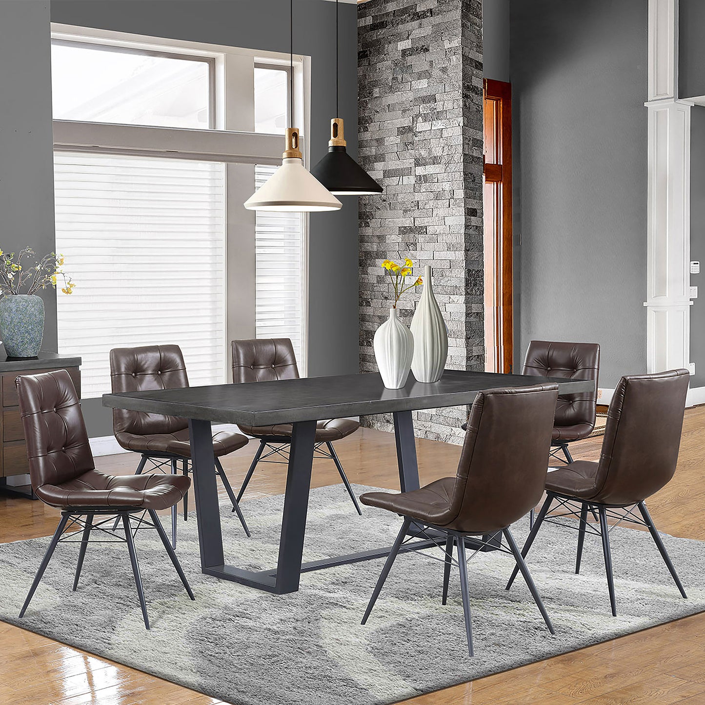 Aiken Upholstered Dining Side Chair Brown (Set of 4)