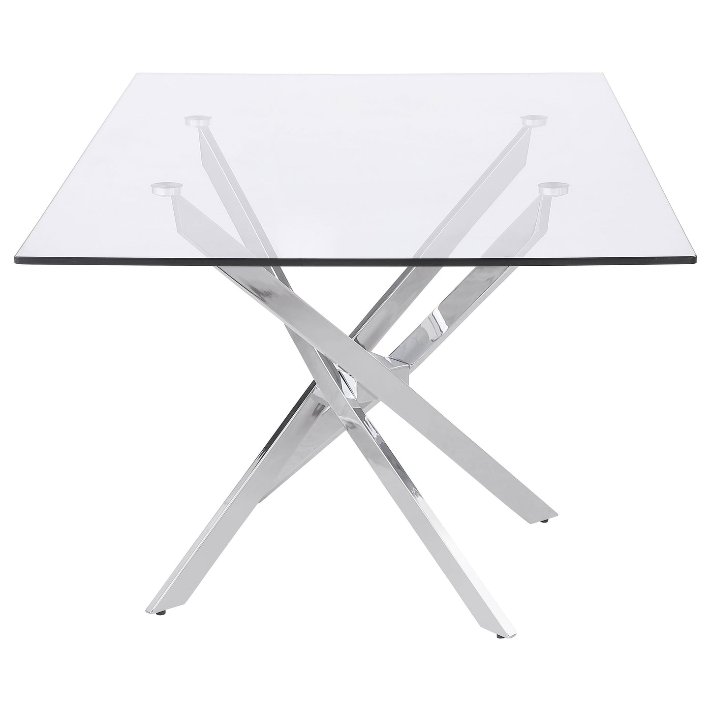 Carmelo Rectangular 66-inch Glass Top Dining Table Chrome