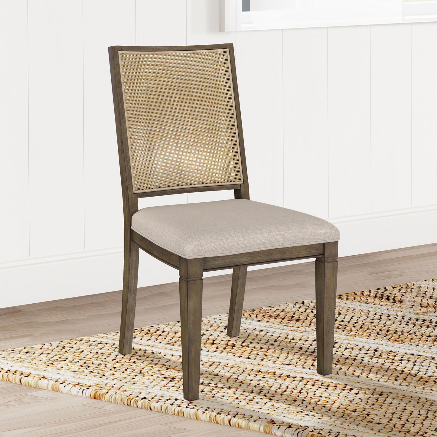 Matisse Woven Rattan Back Dining Side Chair Brown (Set of 2)