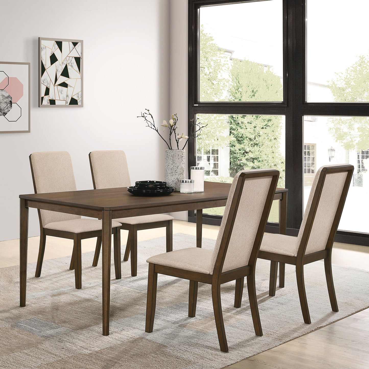 Wethersfield 5-piece Rectangular Dining Table Set Walnut