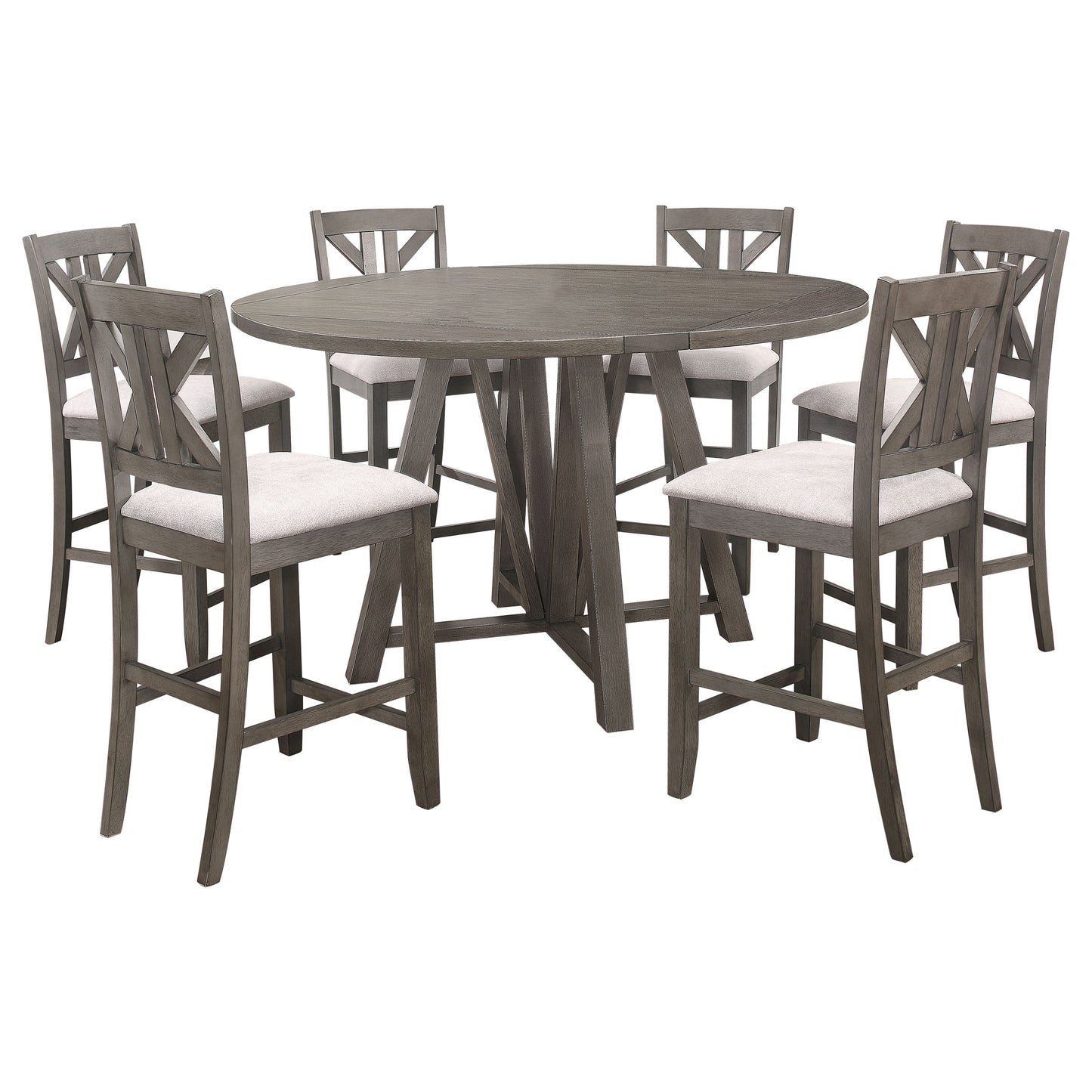 Athens 7-piece Drop Leaf Counter Height Dining Set Barn Grey